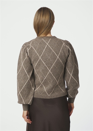 Koteas check knit cardigan Taupe Neo Noir